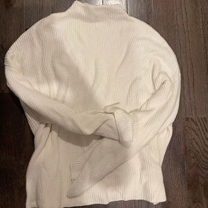 White mock neck sweater